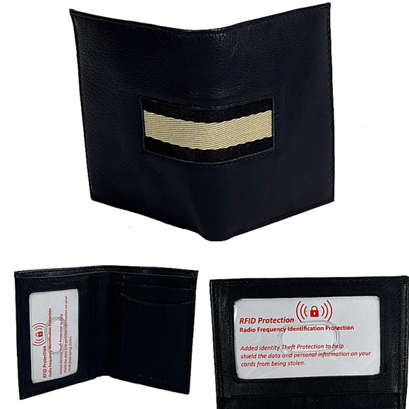 1 LIKE NO OTHER Mens Leather Bi-fold RFID Wallet Card ID Carrier Black NWOT - Picture 1 of 8